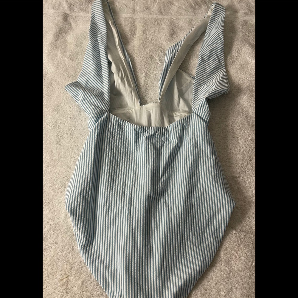 Onia Nicole Seersucker Blue Swim FREE SHIPPING - Picture 4 of 6